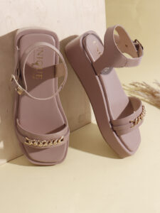 summer dress sandals camel color platform heels, Leather Type - Napa, Upper Pattern - Embellished